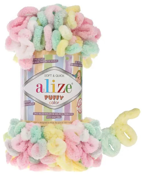 Włóczka Alize Puffy Color - 5862 TĘCZOWE - 9m/100g 100% Mikropoliester