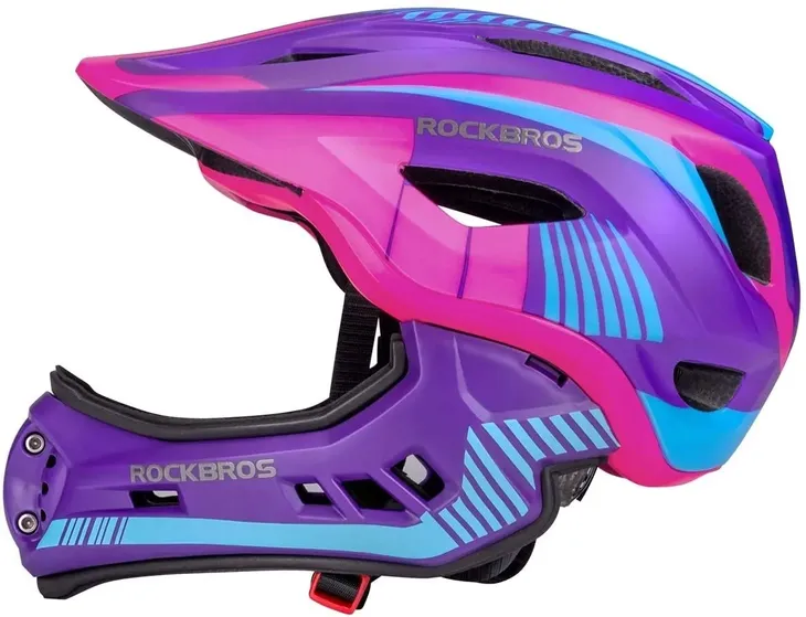 Kask Dziecięcy ROCKBROS rowerowy Szczęka fio-roz M