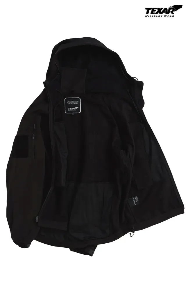 texar-kurtka-softshell-falcon-kaptur-czarna-l-stan-nowy