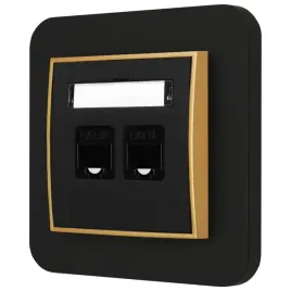 gniazdo-internetowe-rj45-2x-z-ramka-zaokraglona-seria-mini-czarny-zloty