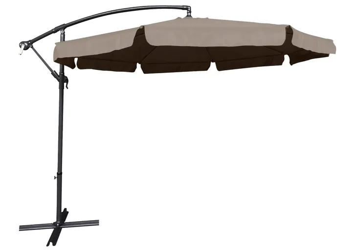 DUŻY SOLIDNY ROZKŁADANY REGULOWANY PARASOL OGRODOWY 350CM DALLAS BEŻOWY