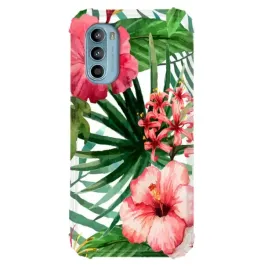 etui-antishock-do-motorola-g52-pink-green-planty-rosliny-liscie-mix-wzorow