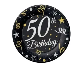 talerzyki-papierowe-50-urodziny-czarne-50th-birthday-18-cm-6-szt