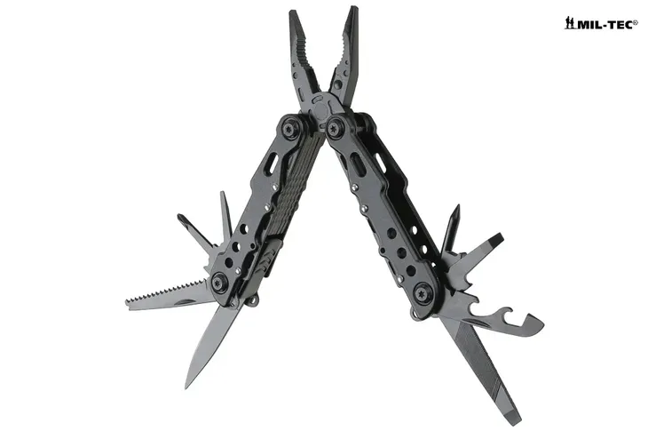 multitool-narzedzie-wielofunkcyjne-mil-tec-cobra-black-narzedzia-kombinerki-ostrze-otwieracz-do-kapsli-otwieracz-do-puszek-pilnik-pila-przecinak-skrobak-do-ryb-szczypce-szpikulec-szydlo-srubokret-krzyzakowy-srubokret-plaski