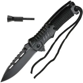 skladany-noz-turystyczny-paracord-krzesiwo-black