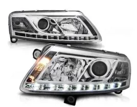 lampy-przednie-reflektory-audi-a6-c6-chrom-swiatla