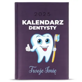 kalendarz-a5-fiolet-planer-na-prezent-zawody-dla-dentysty-twoje-imie-wzory