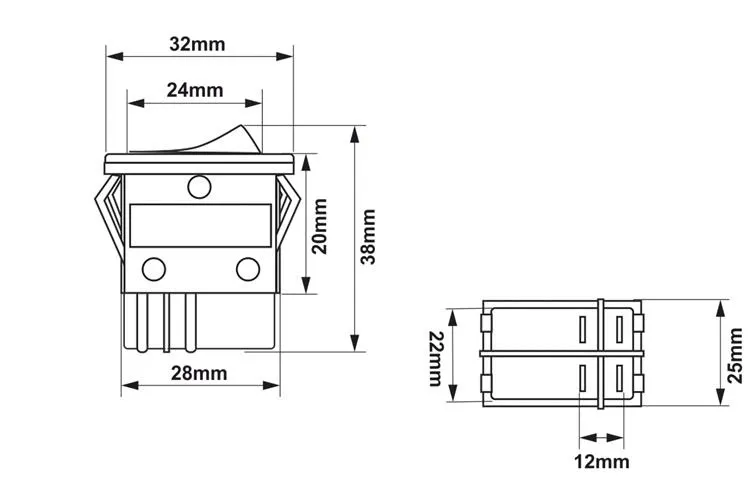 wlacznik-rocker-4-pin-red