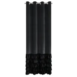 zaslona-gotowa-dani-140x250-czarna-falbany-przelotki-pozaciemniajaca-welwet