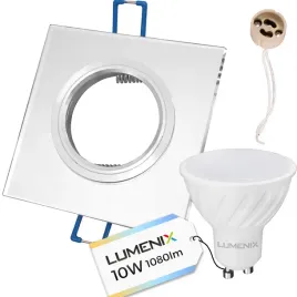 zestaw-led-gu10-10w-oprawa-halogen-szklo-kwadrat