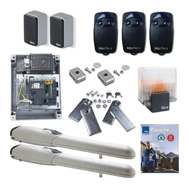 Nice Zestaw WINGO WG2024 do 4M + 3 PILOTY FLO2R-S + LAMPA ELDC + FOTO EPM