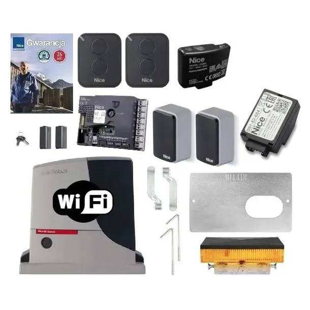 Zestaw NICE ROBUS 500 RB500HS + 2 PILOTY FLO2RE + LAMPA SŁUPKOWA + WIFI