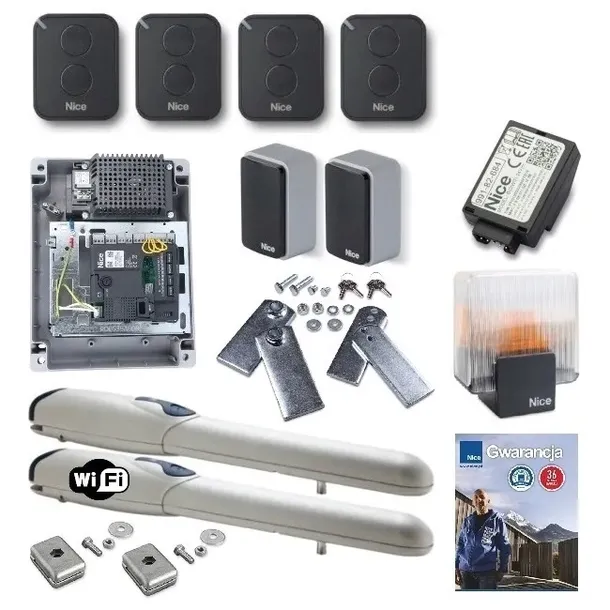 Zestaw NICE WINGO WG2024 24V do 4M + 4 PILOTY ERA FLOR + LAMPA + BIDI WIFI