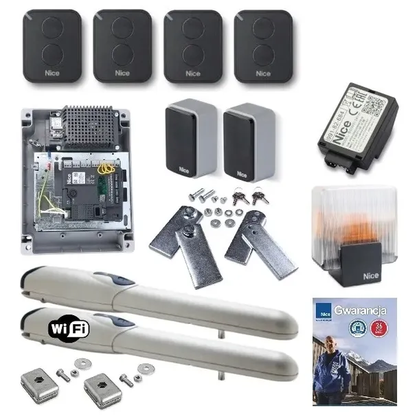Zestaw NICE WINGO WG3524 24V do 7M + 4 Piloty ERA ONE + Lampa ELDC + WIFI