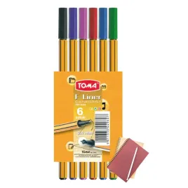 cienkopis-mix-zestaw-6-kolorow-04-mm-toma-komplet-do-szkoly-i-biura