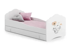 lozko-dzieciece-fala-biale-dla-dziewczynki-slonik-140x70-szuflada-materac