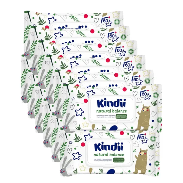 KINDII NATURAL BALANCE CHUSTECZKI NAWILŻANE x 12