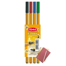 cienkopis-mix-zestaw-4szt-toma-04-mm-czarny-czerwony-niebieski-zielony