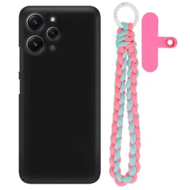 etui-do-xiaomi-redmi-12-4g-mat-czarne-case-rozowo-niebieski-uchwyt-splot