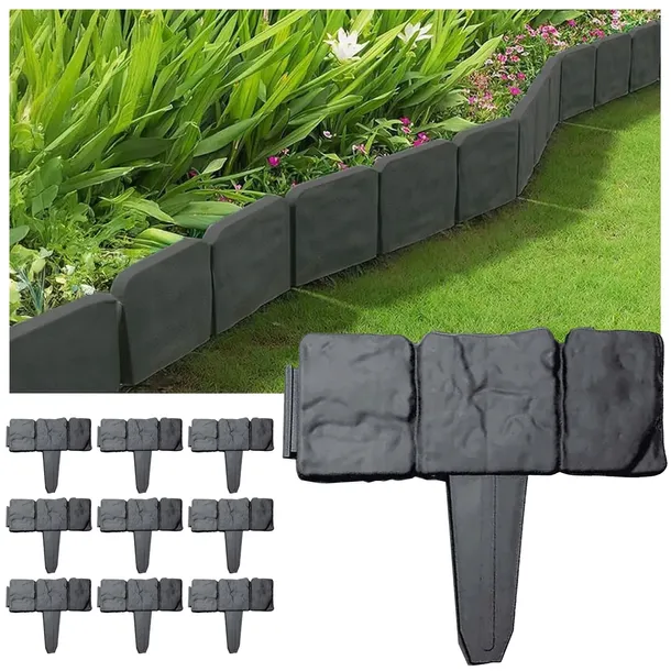 PALISADA OGRODOWA Szeroka KAMIEŃ 250CM Obrzeże Trawnikowe 25x23cm x10 szt