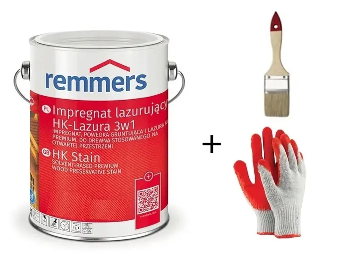 REMMERS IMPREGNAT HK-LAZURA 3w1 PINIA/MODRZEW 2,5L + PĘDZEL + RĘKAWICZKI