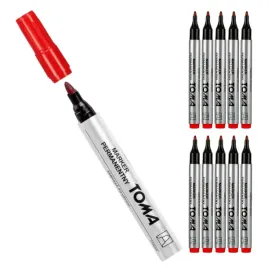 marker-permanentny-czerwony-okragla-koncowka-10szt-paczka-toma-do-biura