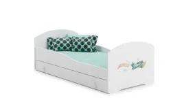 lozko-dzieciece-luk-140x70-z-szuflada-materac-samolot