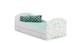 lozko-dzieciece-luk-160x80-z-szuflada-materac-gwiazdki