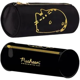 piornik-szkolny-saszetka-pusheen-gold-czarna-tuba-majewski-zloty-kotek