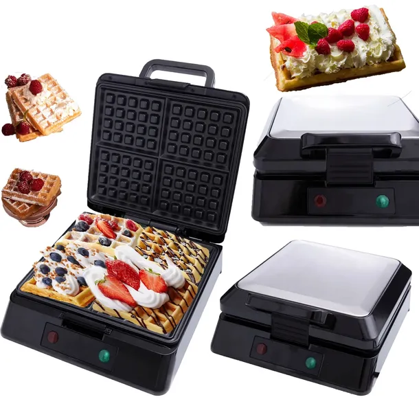 GOFROWNICA NA 4 CHRUPIĄCE PUSZYSTE GOFRY XL DUŻA MOC 1500W GRUBA KRATKA XL
