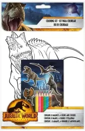zestaw-kreatywny-jurassic-world-t-rex-kolorowanka-naklejki