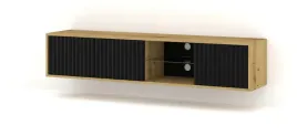 szafka-rtv-mita-156-cm-wiszaca-frezowana-dab-artisan-czarny-mat