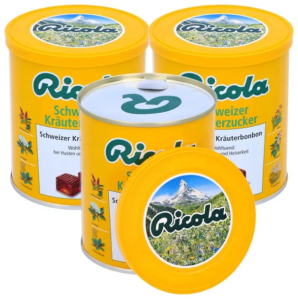 3 x Cukierki Ziołowe na Kaszel Ricola 250g z Niemiec