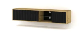 szafka-rtv-vina-156-cm-wiszaca-frezowana-dab-artisan-czarny-mat