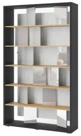 regal-otwarty-z-polkami-125x210x33-cm-z-oswietleniem-szary-polysk-fitt