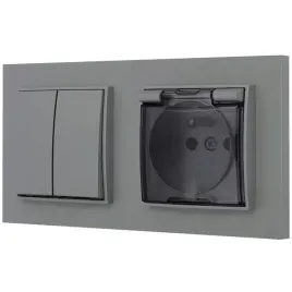 wlacznik-podwojny-z-gniazdem-hermetycznym-z-ramka-prosta-mini-szary-mat
