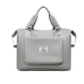 lekka-torba-podrozna-powiekszana-szara-miekka-bagaz-podreczny-40x20x25