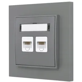 gniazdo-internetowe-rj45-2x-z-ramka-prosta-seria-mini-kolor-szary-mat