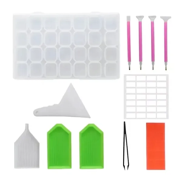 AKCESORIA DO HAFTU DIAMENTOWEGO DIAMOND PAINTING ORGANIZER 28 POJEMNIKÓW