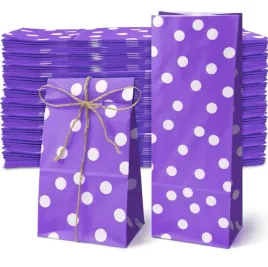 torba-klockowa-10x6x26-cm-papierowa-fioletowa-w-kropki-eko-zestaw-100-sztuk