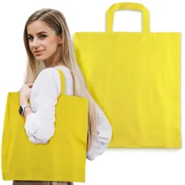zolta-torba-bawelniana-zakupowa-38x42-cm-145g-krotki-uchwyt-ekologiczna