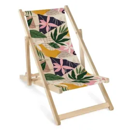 ogrodowy-drewniany-lezak-dzieciecy-floral-collage-z-nadrukiem-regulowany
