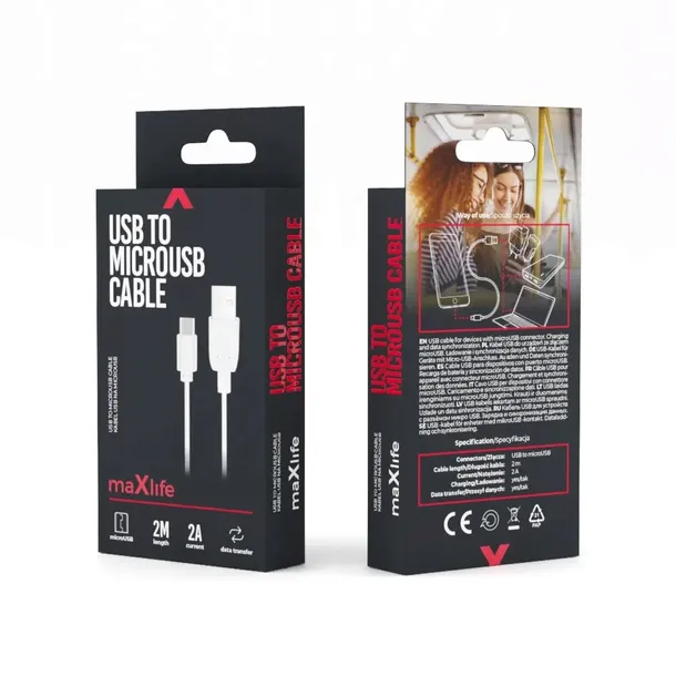maxlife-kabel-usb-microusb-20-m-2a-bialy-stan-nowy