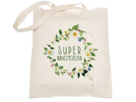 prezent-na-dzien-nauczyciela-torba-bawelniana-38x42-ecru-super-nauczycielka