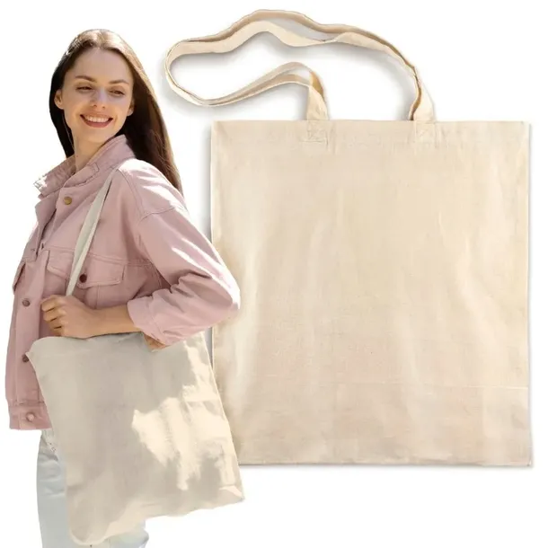 TORBA BAWEŁNIANA 38x42 cm ECRU BEŻOWA 145g na ZAKUPY Ekologiczna Naturalna