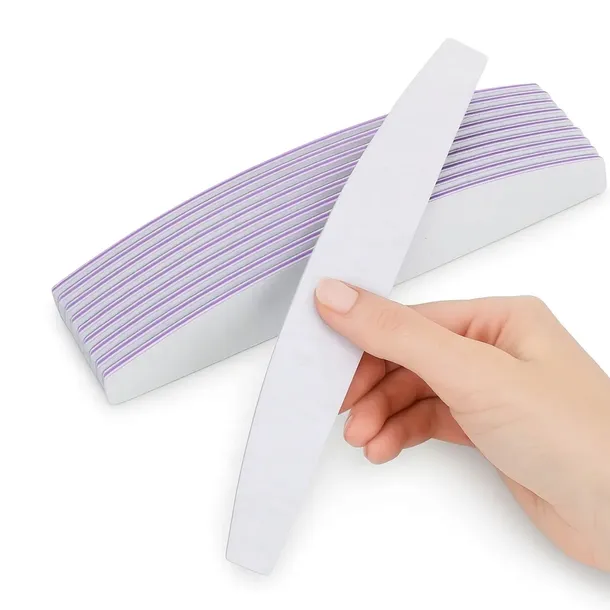 PILNIK DO PAZNOKCI PÓŁKSIĘŻYC 100/180 MANICURE PILNICZEK ŁÓDKA 10 szt.