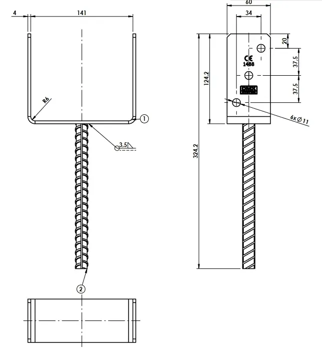ps140u-podstawa-slupa-do-wmurowania-kotwa-140mm-stan-nowy