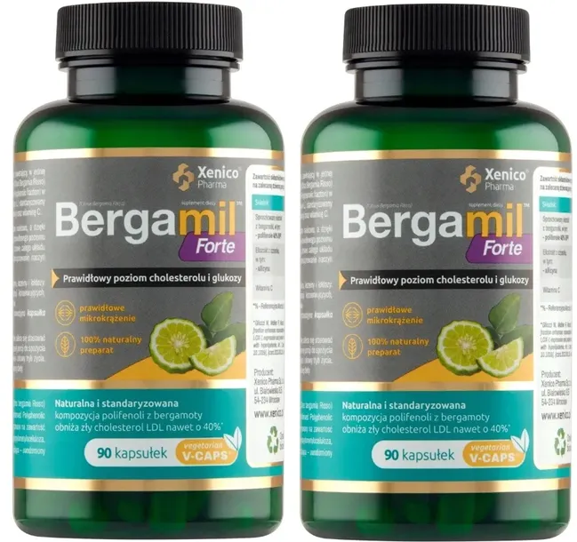 Bergamil Forte, 90 kaps. Xenico Polifenole Cholesterol LDL Mikrokrążenie