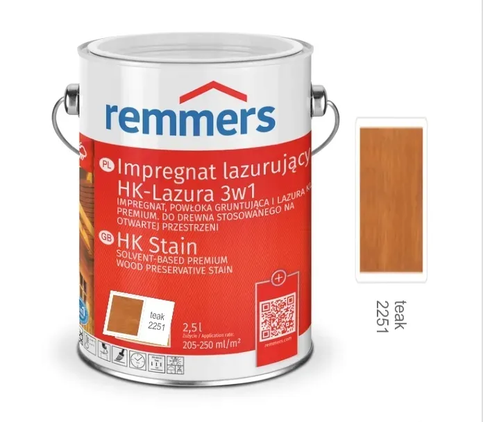 Remmers HK-Lasur lazura ochronna do drewna 3w1 Teak 5L