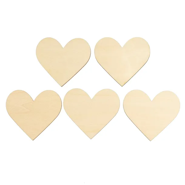SERCA SERDUSZKA DREWNIANE 10cm SCRAPKI DEKOR 5szt DEKORACJA OZDOBA Z DREWNA